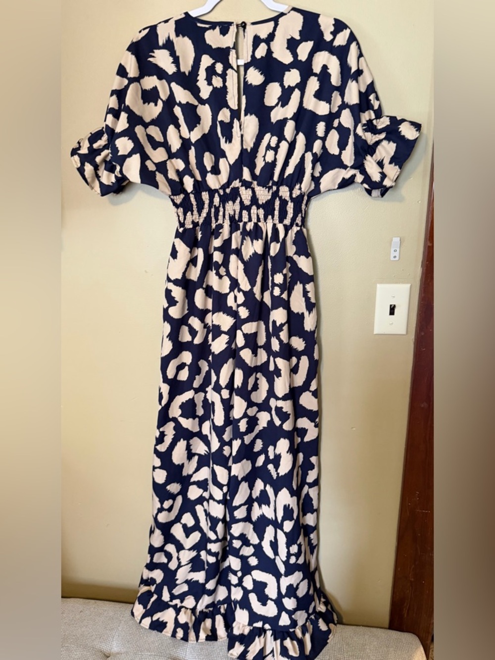 Kate Hewko Navy & Cream Printed Wide-Leg Jumpsuit - Picture 5 of 8